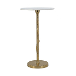 Столик с золотистым основанием в виде цветка и круглой мраморной столешницей Golden Snowdrop варинант исполнения - 3 | Loft Concept в Санкт-петербурге