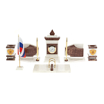 Настольный письменный набор из мрамора и лемезита с гербом и флагом России Marble Accessory варинант исполнения - 1 | Loft Concept в Санкт-петербурге