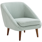 Кресло светло-бирюзовое с принтом Pauley Light Turquoise Armchair варинант исполнения - 1 | Loft Concept в Санкт-петербурге