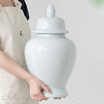 Ваза белая с крышкой однотонная Chinoiserie Ceramics варинант исполнения - 7 | Loft Concept в Санкт-петербурге