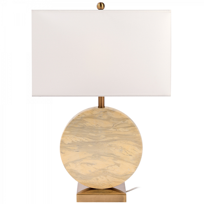 Настольная лампа Lua Grande Table Lamp beige marble Белый Бежево-серый Латунь в Санкт-петербурге | Loft Concept 