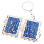 Зеркало брелок складное двухстороннее из натурального камня Лазурит Stone Mirrors варинант исполнения - 2 | Loft Concept в Санкт-петербурге