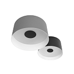 Потолочный светильник с 2-мя цилиндрическими абажурами серого и черного цвета Urban Dome варинант исполнения - 5 | Loft Concept в Санкт-петербурге