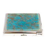 Портсигар на 20 сигарет с газовой зажигалкой из натурального камня Апатит Голубой Stone Cigarettes Cases варинант исполнения - 2 | Loft Concept в Санкт-петербурге