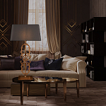 Настольная лампа на ажурном чугунном основании с серым абажуром Openwork Lamp варинант исполнения - 5 | Loft Concept в Санкт-петербурге