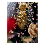 Ваза из фарфора черная с цветочной росписью и бронзовыми элементами Spring Garden варинант исполнения - 6 | Loft Concept в Санкт-петербурге