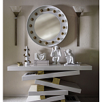 Зеркало белое с круглыми золотыми декоративными элементами Prince of the Church варинант исполнения - 2 | Loft Concept в Санкт-петербурге