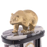 Часы настольные бронзовые с декором в виде медведя Bear Stone Clock варинант исполнения - 2 | Loft Concept в Санкт-петербурге