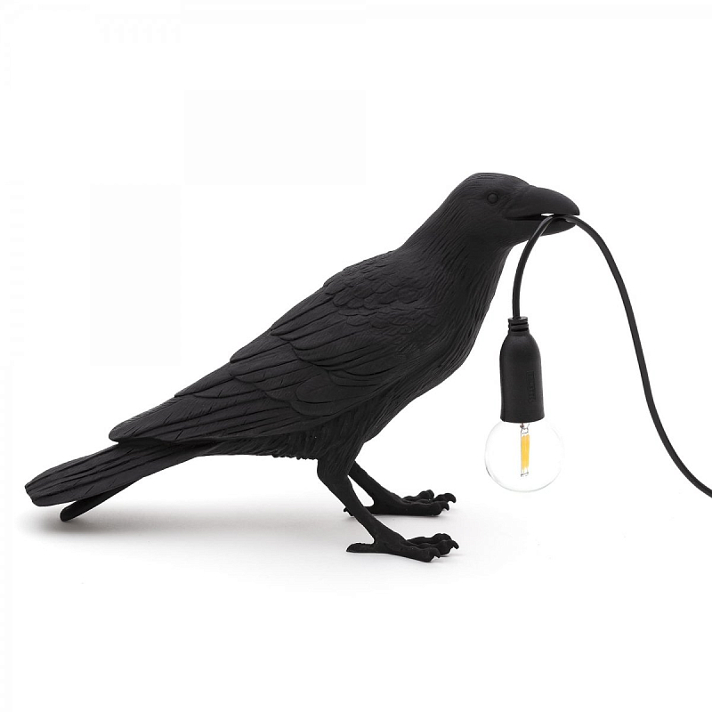 Настольная лампа Seletti Bird Lamp Black Waiting Черный в Санкт-петербурге | Loft Concept 