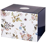 Чайный сервиз из фарфора белый с рисунком цветов на 6 персон 14 предметов Garden Whisper Porcelain Set  варинант исполнения - 4 | Loft Concept в Санкт-петербурге