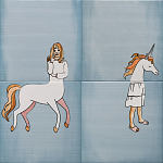 Плитка с узором Девочка единорог варинант исполнения - 2 | Loft Concept в Санкт-петербурге