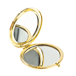 Зеркало карманное складное круглое из натурального камня Оникс в подарочной упаковке Gold Stone Mirrors варинант исполнения - 2 | Loft Concept в Санкт-петербурге