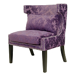 Полукресло с мягкой обивкой из жаккарда на 4-х ножках из массива березы Baroque Armchair violet варинант исполнения - 3 | Loft Concept в Санкт-петербурге