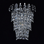 Бра настенное цвета хром с прозрачными квадратными хрустальными подвесками Crystal Regena варинант исполнения - 3 | Loft Concept в Санкт-петербурге