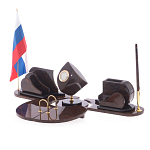 Настольный письменный набор из природного камня обсидиана коричневого Team leader варинант исполнения - 2 | Loft Concept в Санкт-петербурге