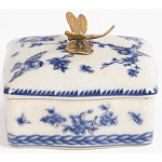 Фарфоровая шкатулка с бронзовой стрекозой Blue and White варинант исполнения - 4 | Loft Concept в Санкт-петербурге