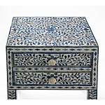 Тумбочка прикроватная White Pearl BEDSIDE CABINET 2 blue DRAWER варинант исполнения - 2 | Loft Concept в Санкт-петербурге