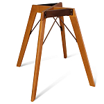 Стол обеденный с коричневой прямоугольной столешницей из керамики на четырех деревянных ножках Brown Ceramics варинант исполнения - 3 | Loft Concept в Санкт-петербурге