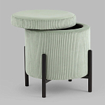 Светло-зеленый пуф на черных ножках SANJAY варинант исполнения - 2 | Loft Concept в Санкт-петербурге