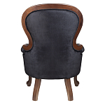 Кресло с мягкой обивкой из черного велюра на 4-х деревянных ножках Evelyn Classical Armchair варинант исполнения - 3 | Loft Concept в Санкт-петербурге