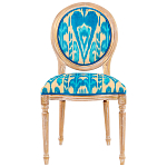 Стул из натурального бука с бирюзово-желтым узором Ikat Pattern бирюзовый варинант исполнения - 1 | Loft Concept в Санкт-петербурге