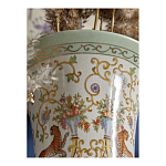 Ваза высокая из фарфора на бронзовом основании Turquoise Blooming Garden варинант исполнения - 8 | Loft Concept в Санкт-петербурге