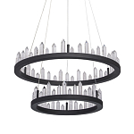 Люстра с двумя кольцами черного цвета с хрустальными элементами QUARTZ CRYSTAL варинант исполнения - 1 | Loft Concept в Санкт-петербурге