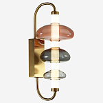 Бра с плафоном из разноцветного стекла Glass Peonies варинант исполнения - 3 | Loft Concept в Санкт-петербурге