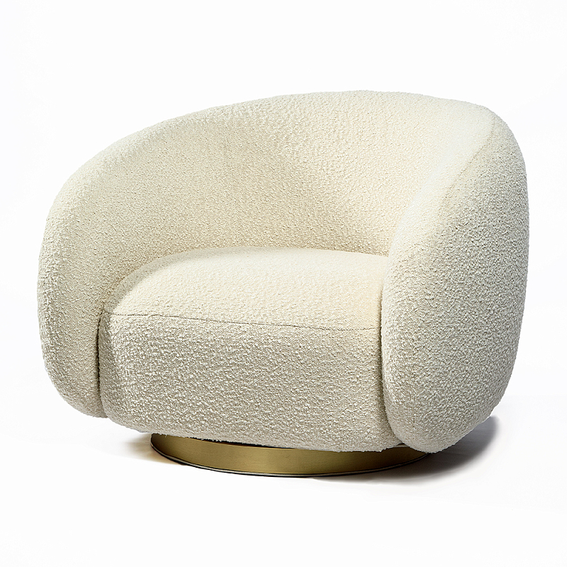 Кресло Bear Белое букле Белый Золотой в Санкт-петербурге | Loft Concept 
