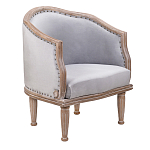 Кресло низкое с мягкой обивкой из велюра на 4-х деревянных ножках Emile Armchair grey варинант исполнения - 1 | Loft Concept в Санкт-петербурге