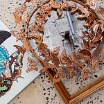 Зеркало круглое в металлической раме украшенной фигурами бабочек Butterflies варинант исполнения - 4 | Loft Concept в Санкт-петербурге