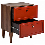 Тумба прикроватная красная из массива бука с 2-мя ящиками Wenge Light варинант исполнения - 3 | Loft Concept в Санкт-петербурге