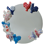 Зеркало круглое с декором в виде петушков Cockerel варинант исполнения - 1 | Loft Concept в Санкт-петербурге