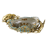 Чаша голубого цвета с оранментом и и бронзовыми фигурами леопардов Eden Garden варинант исполнения - 4 | Loft Concept в Санкт-петербурге