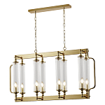 Люстра прямоугольная с 8-ю стеклянными плафонами цилиндрической формы Jeanette варинант исполнения - 2 | Loft Concept в Санкт-петербурге
