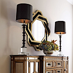 Зеркало восьмиугольное в черно-золотистой раме Pairing варинант исполнения - 3 | Loft Concept в Санкт-петербурге