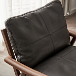 Кресло c каркасом из массива дерева и мягкой кожаной обивкой Walnut Armchair варинант исполнения - 5 | Loft Concept в Санкт-петербурге