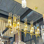 Люстра подвесная прямоугольная с 10-ю цилиндрическими плафонами LIAISON варинант исполнения - 3 | Loft Concept в Санкт-петербурге