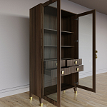 Дизайнерский шкаф витрина Elsa Dreams Walnut с 4-мя ящиками варинант исполнения - 7 | Loft Concept в Санкт-петербурге