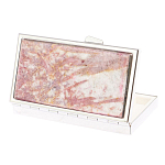 Таблетница карманная прямоугольная на 7 отделений с зеркалом и накладкой из натурального камня Турмалин Silver Stone Pillboxes варинант исполнения - 2 | Loft Concept в Санкт-петербурге