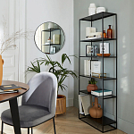 Металлический стеллаж Menzie Black Wide Metal Rack варинант исполнения - 4 | Loft Concept в Санкт-петербурге