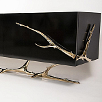 Дизайнерский комод чёрный глянцевый с основанием в виде золотых ветвей Meta Credenza  варинант исполнения - 1 | Loft Concept в Санкт-петербурге