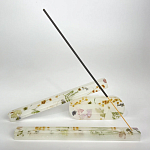 Подставка под благовония из эпоксидной смолы с цветами белая Epoxy Resin Flowers Incense Oval Stand White варинант исполнения - 4 | Loft Concept в Санкт-петербурге