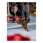 Ваза из фарфора черная с цветочной росписью и бронзовой стрекозой Spring Garden варинант исполнения - 7 | Loft Concept в Санкт-петербурге