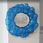 Дизайнерское Зеркало из синего стекла Blue Bubbles Mirror  варинант исполнения - 2 | Loft Concept в Санкт-петербурге
