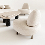 Кресло Vinsen обивка букле молочного цвета варинант исполнения - 1 | Loft Concept в Санкт-петербурге