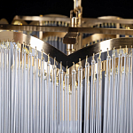 Люстра прямоугольная на цепях с прозрачными трубками и волнистым краем Nembus варинант исполнения - 11 | Loft Concept в Санкт-петербурге