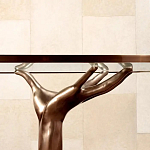 Обеденный стол с фигурным декором бронзового цвета Dichotomy racetrack варинант исполнения - 3 | Loft Concept в Санкт-петербурге