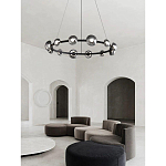 Люстра подвесная светодиодная в форме кольца Gray Ring Chandelier варинант исполнения - 2 | Loft Concept в Санкт-петербурге