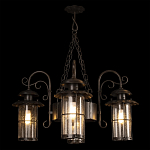 Уличная подвесная люстра с 4-мя цилиндрическими плафонами на цепях Elysian Lanterns варинант исполнения - 2 | Loft Concept в Санкт-петербурге